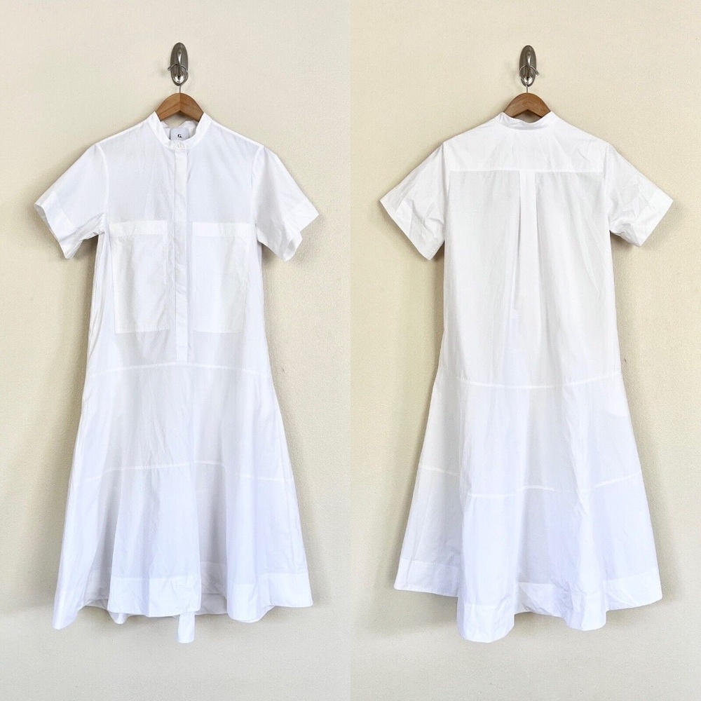 GWYN It’s All Good Midi Shirtdress in White - Picture 5 of 11